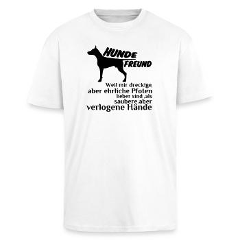 Hundefreund Hund Tier Spruch Geschenk - Oversized Heavyweight Unisex T-Shirt - Weiß - Vorne - Alina (178cm) & Michal (187cm)