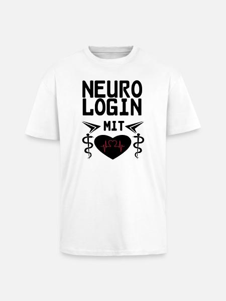 Neurologin mit Herz Geschenk - Oversized Heavyweight Unisex T-Shirt - Weiß