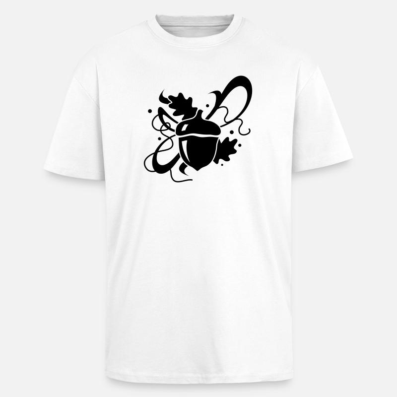 Eichel mit Eichenblätter - Oversized Heavyweight Unisex T-Shirt - Weiß
