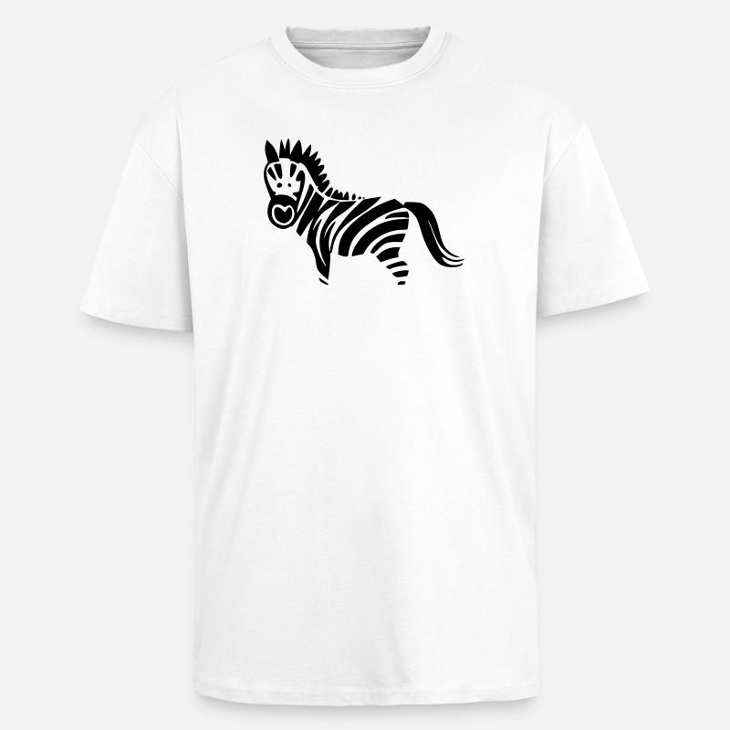 Zebra - T-shirt unisexe oversize épais - blanc