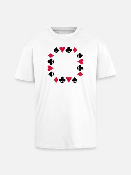 Poker (V) - Unisex Oversized Heavyweight T-shirt - white