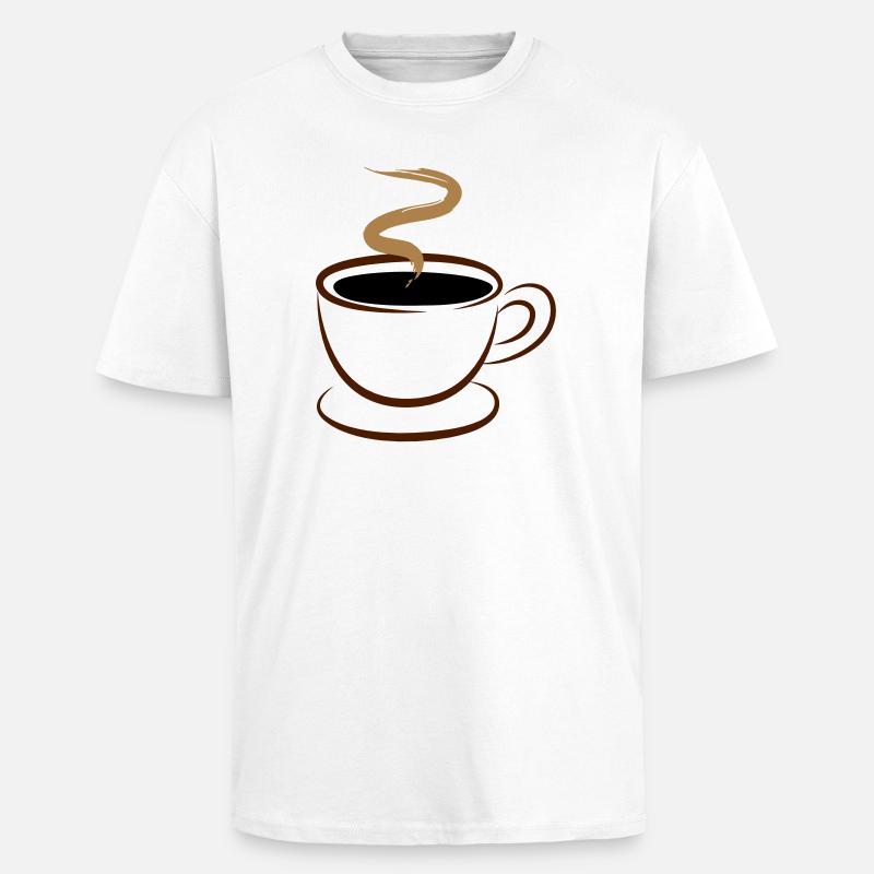 café - T-shirt unisexe oversize épais - blanc
