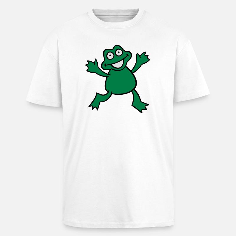 Frosch - Oversized Heavyweight Unisex T-Shirt - Weiß