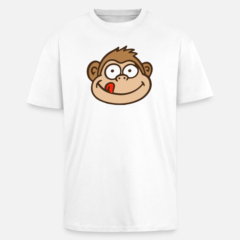 Affe - Oversized Heavyweight Unisex T-Shirt - Weiß