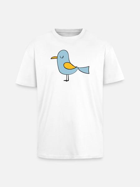 oiseau - T-shirt unisexe oversize épais - blanc