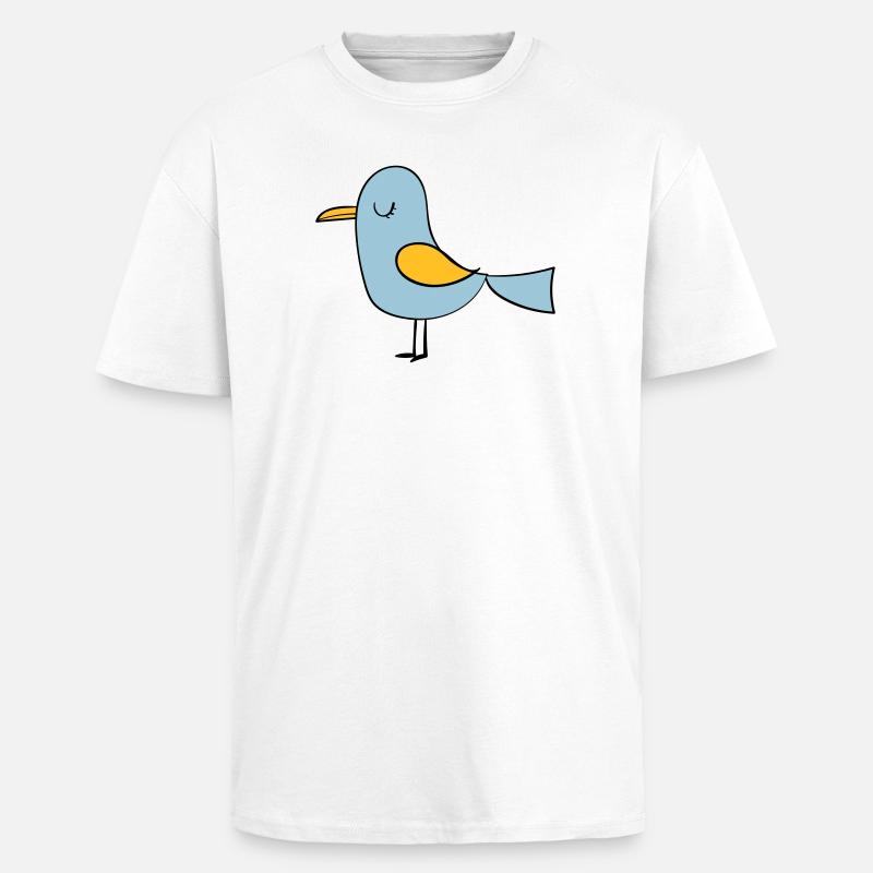 oiseau - T-shirt unisexe oversize épais - blanc