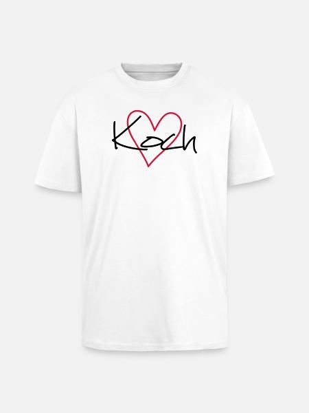 Koch Herz Hobbykoch Küche Geschenkidee - Oversized Heavyweight Unisex T-Shirt - Weiß