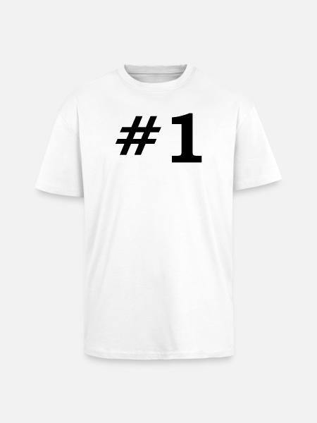 Number One - Unisex Oversized Heavyweight T-shirt - white