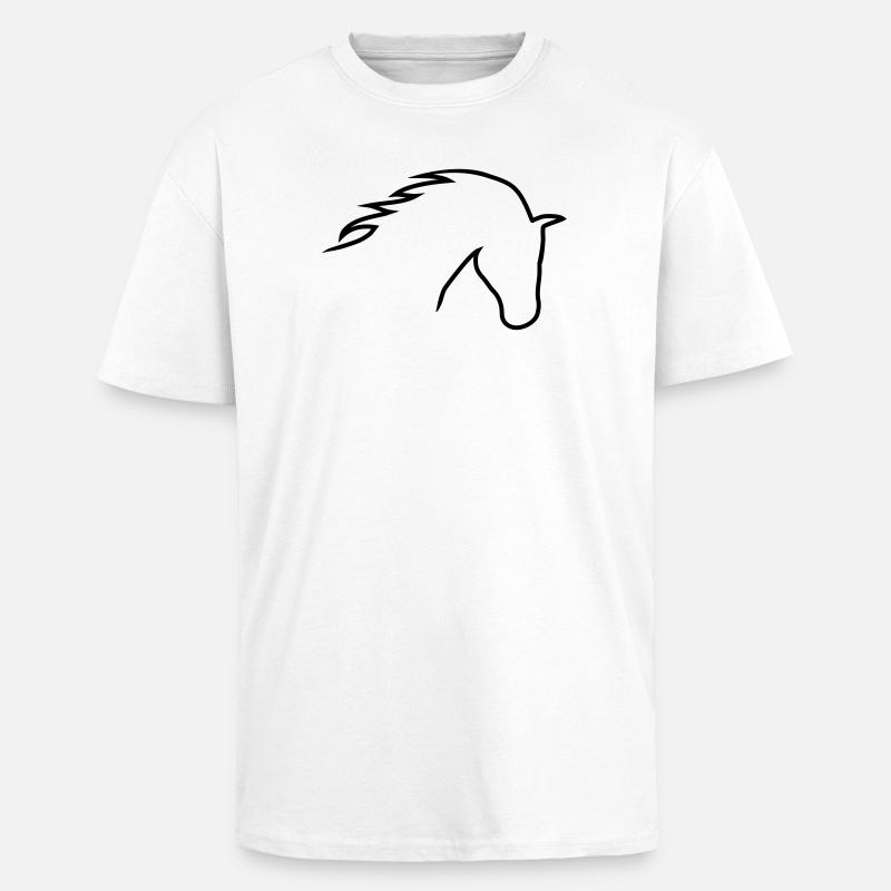Pferdekopf - Oversized Heavyweight Unisex T-Shirt - Weiß