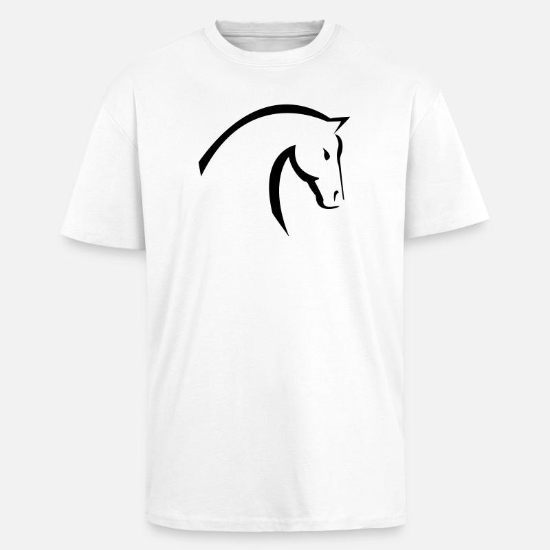 Pferd - Oversized Heavyweight Unisex T-Shirt - Weiß