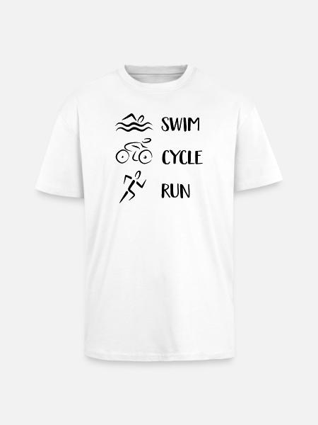 Triathlon - T-shirt unisexe oversize épais - blanc