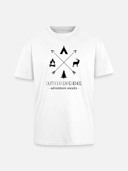 Outdoor Experience Adventure Awaits - Unisex Oversized Heavyweight T-shirt - white