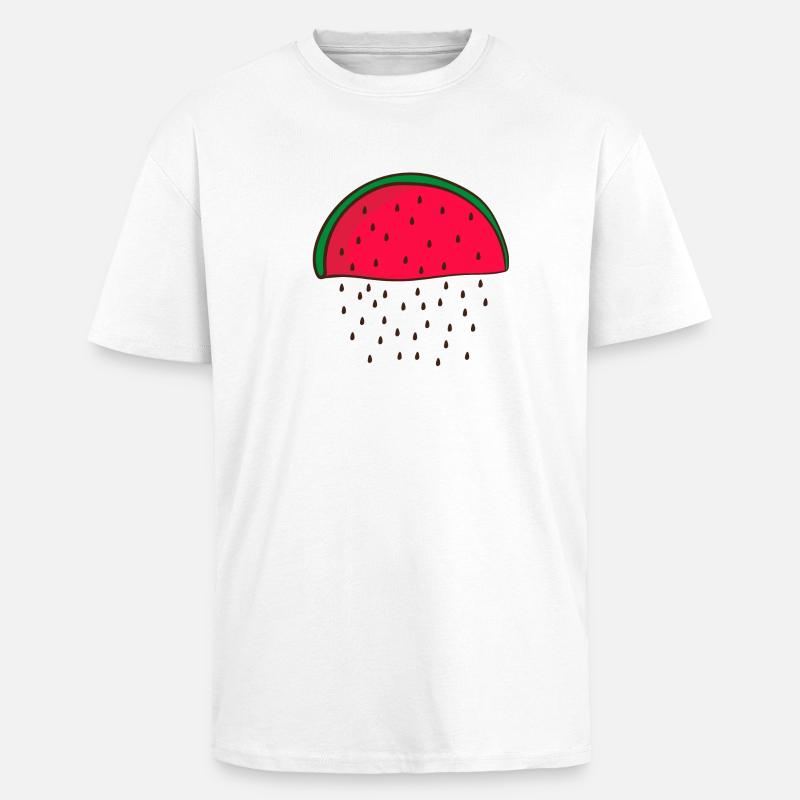 Pastèque - T-shirt unisexe oversize épais - blanc