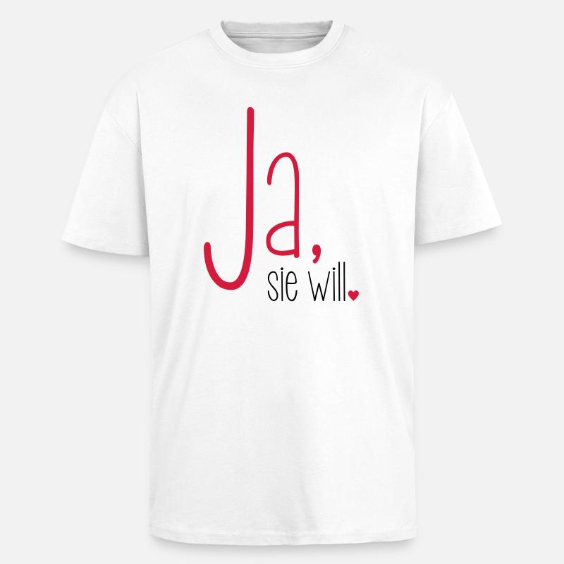 Ja sie will Junggesellin Junggesellenabschied - Oversized Heavyweight Unisex T-Shirt - Weiß