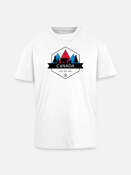 Kanada in die Wildnis mit Bären und Wald - Oversized Heavyweight Unisex T-Shirt - Weiß