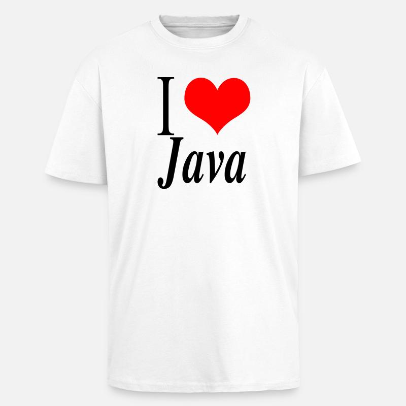 J'adore Java - T-shirt unisexe oversize épais - blanc