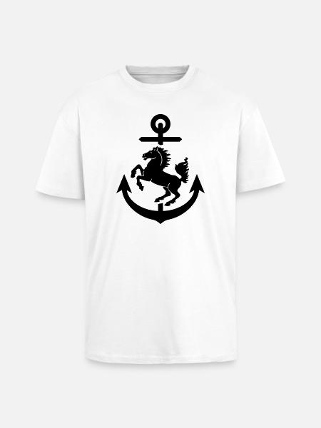 Stuttgart Wappen Anker, Stuttgarter - Oversized Heavyweight Unisex T-Shirt - Weiß