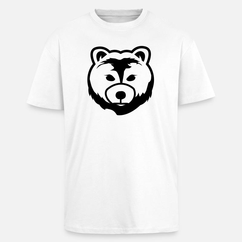 Bär, Bärenkopf, Tierzeichen - Oversized Heavyweight Unisex T-Shirt - Weiß