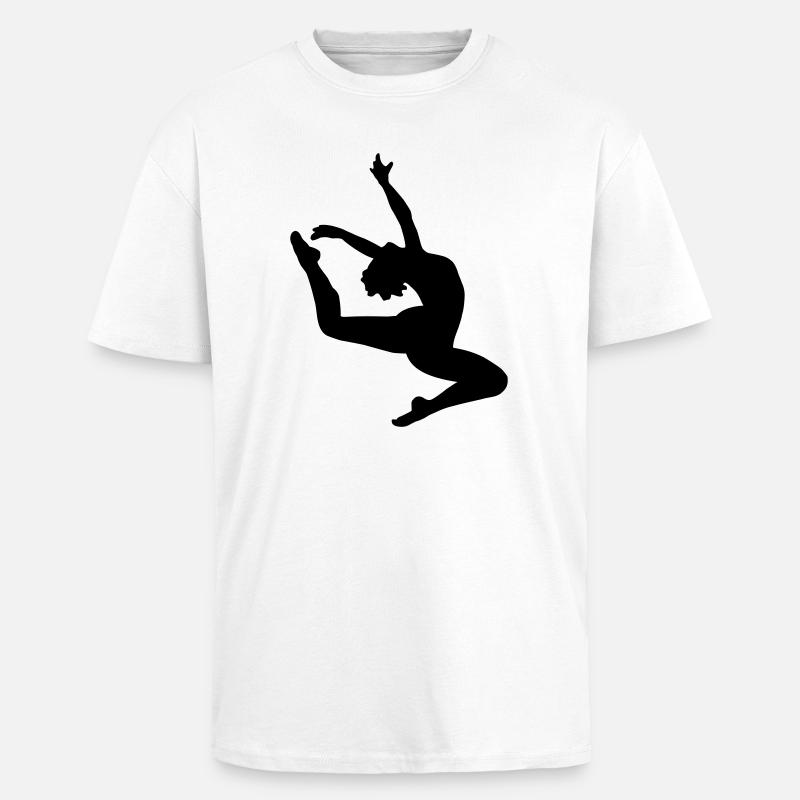 Springen Mädchen - Oversized Heavyweight Unisex T-Shirt - Weiß