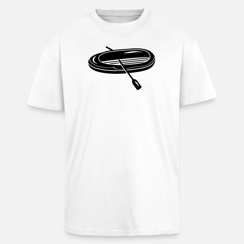Schlauchboot mit zwei Paddel - Oversized Heavyweight Unisex T-Shirt - Weiß