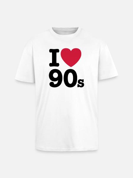 J'aime 90 - T-shirt unisexe oversize épais - blanc