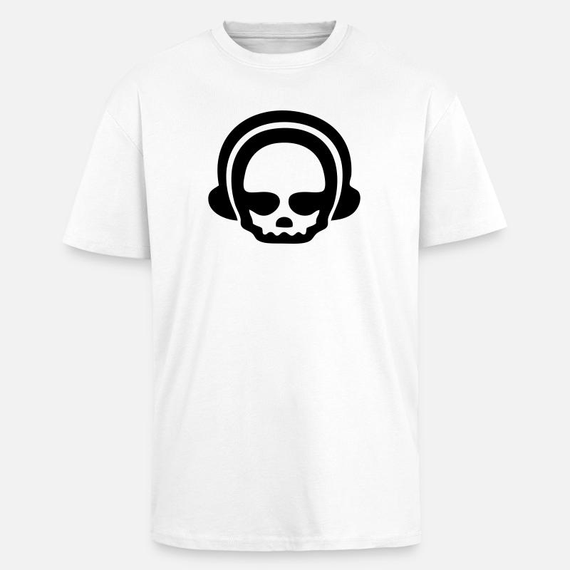 Headphone skull 1clr - Oversized Heavyweight Unisex T-Shirt - Weiß