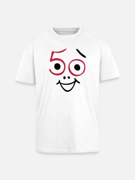 50 ans et toujours frais! - T-shirt unisexe oversize épais - blanc