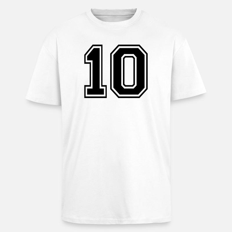 10 - Oversized Heavyweight Unisex T-Shirt - Weiß