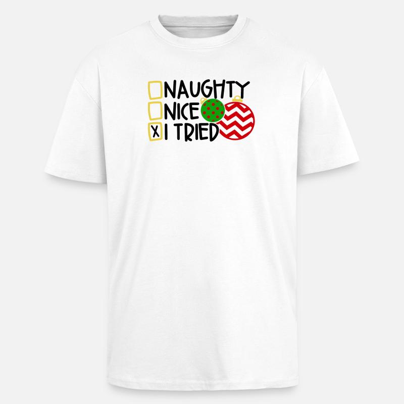 Noël - T-shirt unisexe oversize épais - blanc