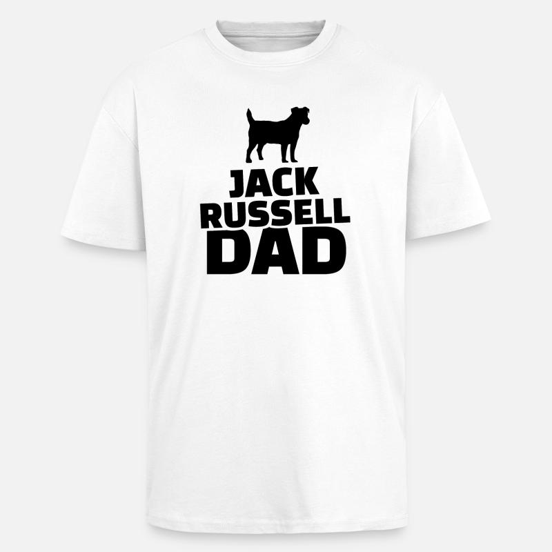 Jack Russel Dad - Oversized Heavyweight Unisex T-Shirt - Weiß