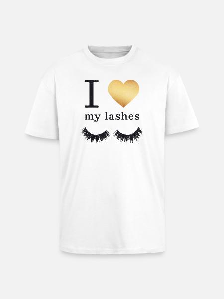 I love my Lashes - Unisex Oversized Heavyweight T-shirt - white