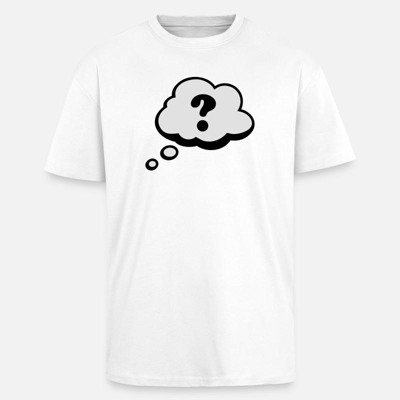 Comic Sprechblase Fragezeichen - Oversized Heavyweight Unisex T-Shirt - Weiß