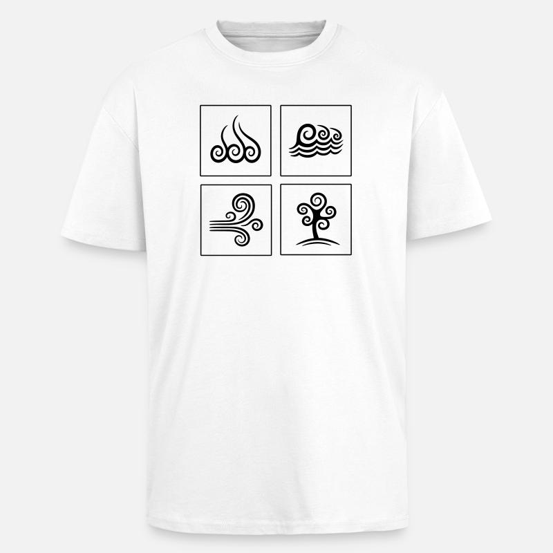 4 Elemente - Oversized Heavyweight Unisex T-Shirt - Weiß