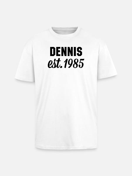 Dennis est 1985 - Oversized Heavyweight Unisex T-Shirt - Weiß