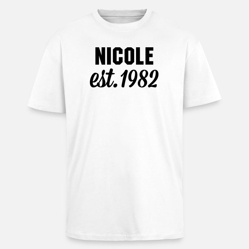 Nicole est 1982 - Oversized Heavyweight Unisex T-Shirt - Weiß