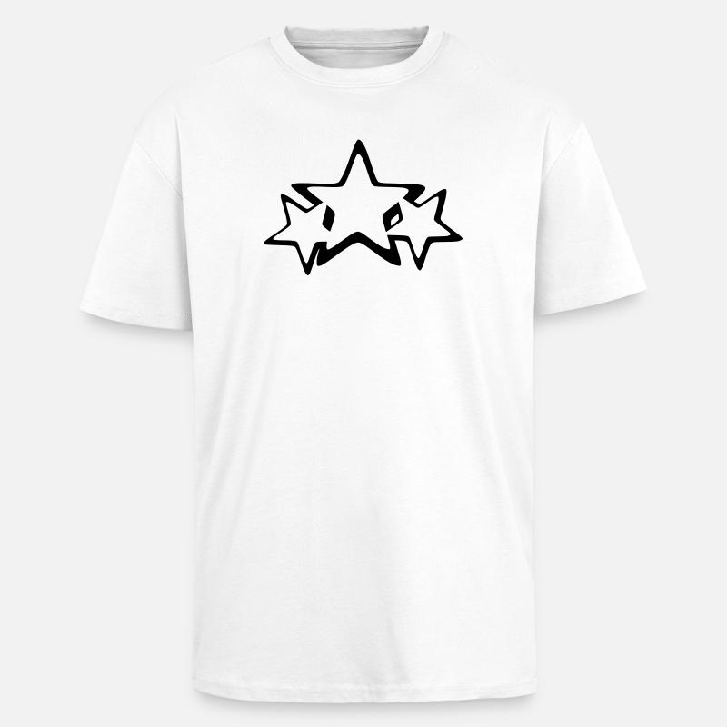 Sterne - Oversized Heavyweight Unisex T-Shirt - Weiß