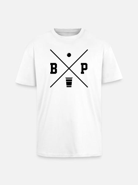 Beer Pong Logo - Oversized Heavyweight Unisex T-Shirt - Weiß