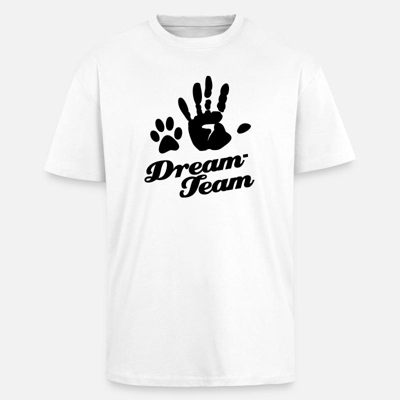Dream-Team Dog Owner - Unisex Oversized Heavyweight T-shirt - white