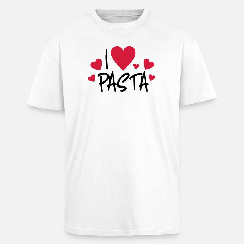 Pasta - Oversized Heavyweight Unisex T-Shirt - Weiß