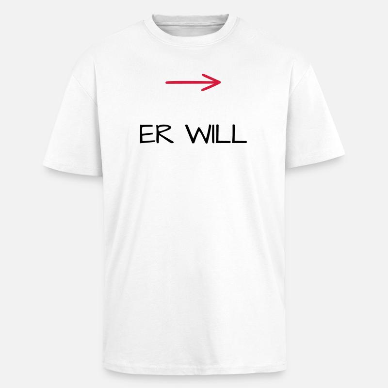 Er will Junggesellenabschied Pfeil - Oversized Heavyweight Unisex T-Shirt - Weiß