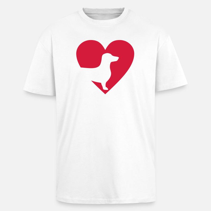 Dackel - Oversized Heavyweight Unisex T-Shirt - Weiß