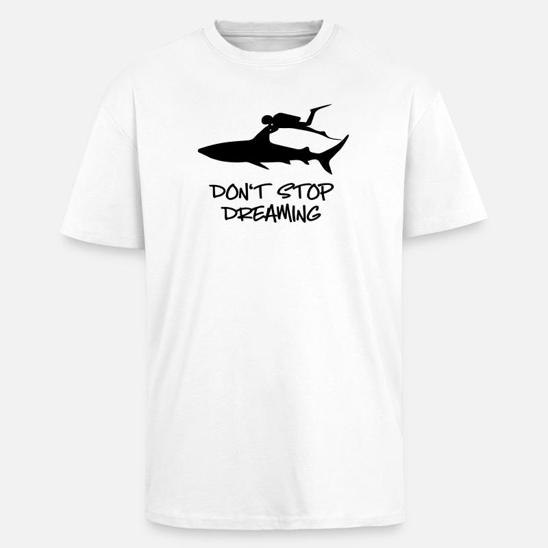 Les requins plongent - T-shirt unisexe oversize épais - blanc