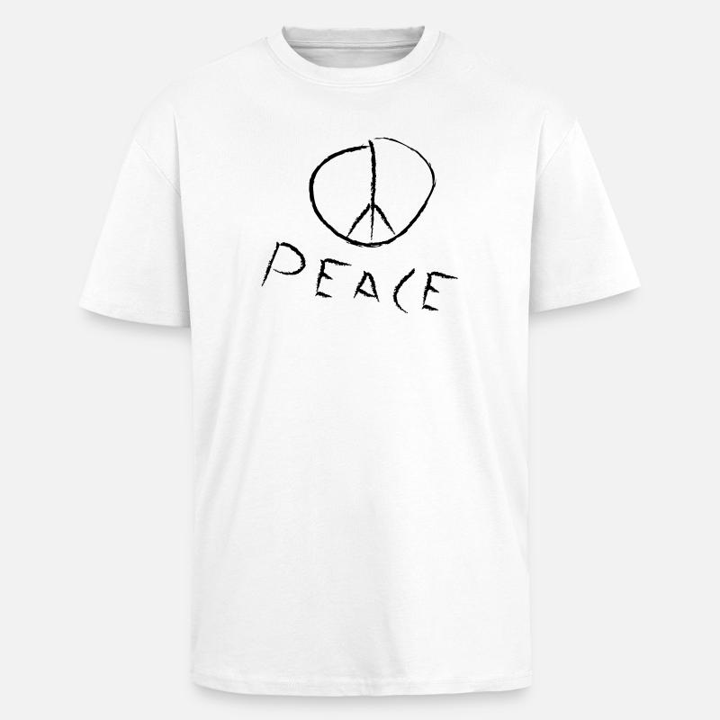 peace exit-shirt - Oversized Heavyweight Unisex T-Shirt - Weiß