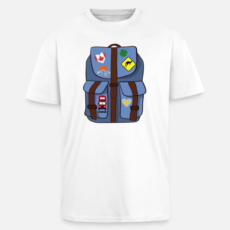 Sac à dos - T-shirt unisexe oversize épais - blanc