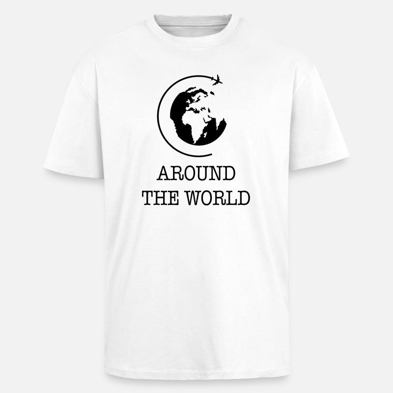 Weltreise - Oversized Heavyweight Unisex T-Shirt - Weiß