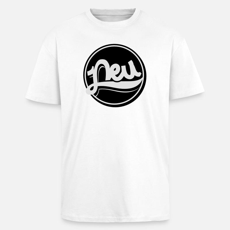 Neu Button, Störer, Neu, New - Oversized Heavyweight Unisex T-Shirt - Weiß