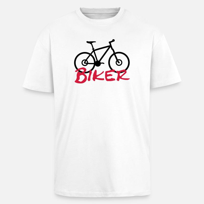 Biker - Oversized Heavyweight Unisex T-Shirt - Weiß