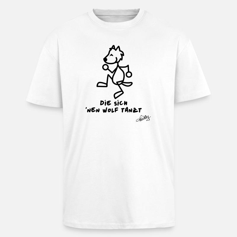 Die sich nen Wolf tanzt - Oversized Heavyweight Unisex T-Shirt - Weiß
