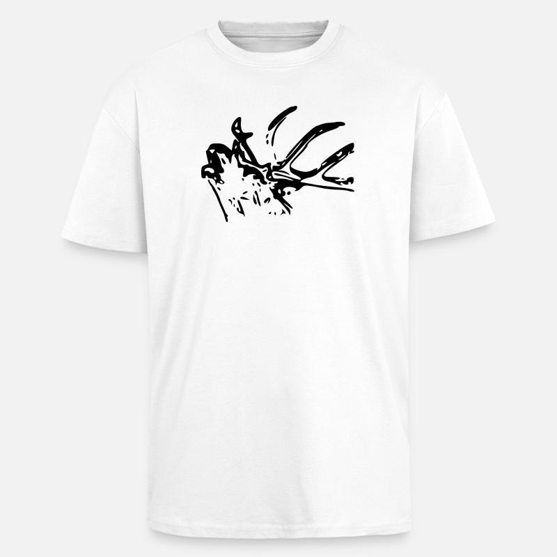 hirsch - Oversized Heavyweight Unisex T-Shirt - Weiß