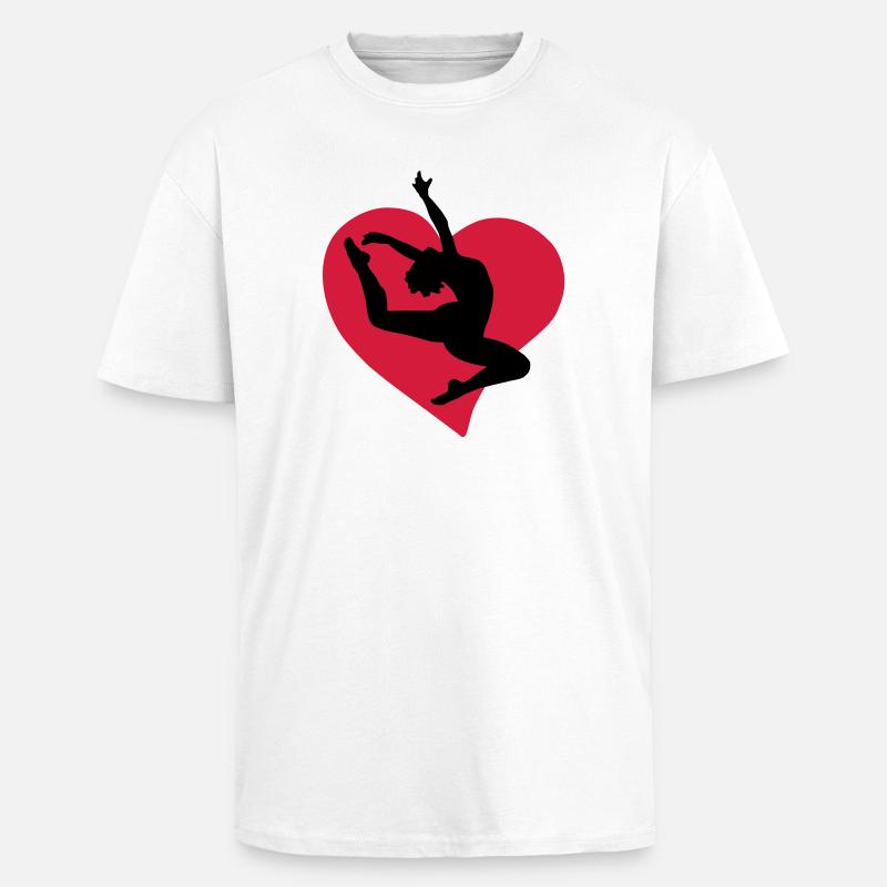 I love dancing - Ich liebe tanzen - Oversized Heavyweight Unisex T-Shirt - Weiß